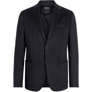 Zegna, Heren, Jassen, Blauw, Maat: L Kasjmier,