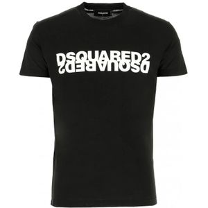Dsquared2, Heren, Tops, Zwart, Maat: S Katoen,