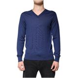 Dolce & Gabbana - V-Neck Sweater Classic Knit - Navy Blue - Cashmere