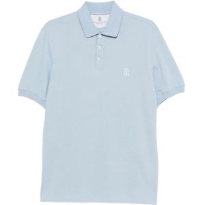 Brunello Cucinelli, Heren, Tops, Blauw, Maat: 2XL Katoen,