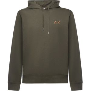 Sun68, Heren, Sweatshirts & Hoodies, Groen, Maat: S Katoen,