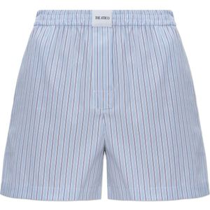 The Attico, Dames, Korte broeken, Blauw, Maat: 3XS Katoen,