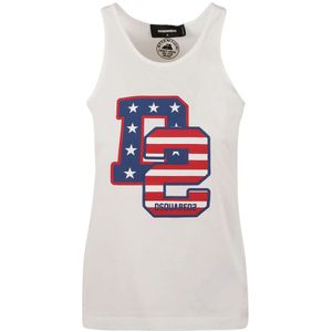 Dsquared2, Dames, Tops, Wit, Maat: S Katoen,