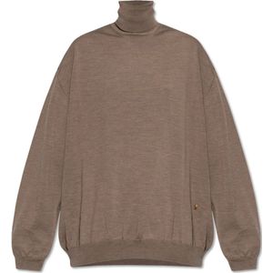 Moschino, Dames, Truien, Bruin, Maat: 2XS Wol,