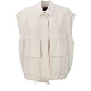 Pinko, Dames, Jassen, Beige, Maat: S Satijn,