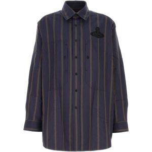 Vivienne Westwood, Heren, Overhemden, Blauw, Maat: M Katoen,