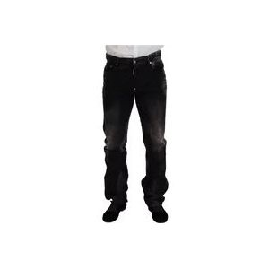 Dsquared2 Zwarte Straight Fit Denim Jeans , Black , Heren , Maat: M