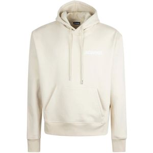Jacquemus, Heren, Sweatshirts & Hoodies, Beige, Maat: S Katoen,