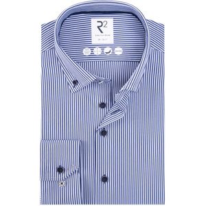 R2 Amsterdam, Heren, Overhemden, Blauw, Maat: 4XL