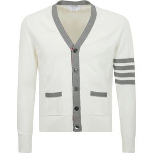 Thom Browne, Heren, Truien, Wit, Maat: L Katoen,