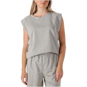 Est'Seven, Dames, Tops, Grijs, Maat: S Linnen,
