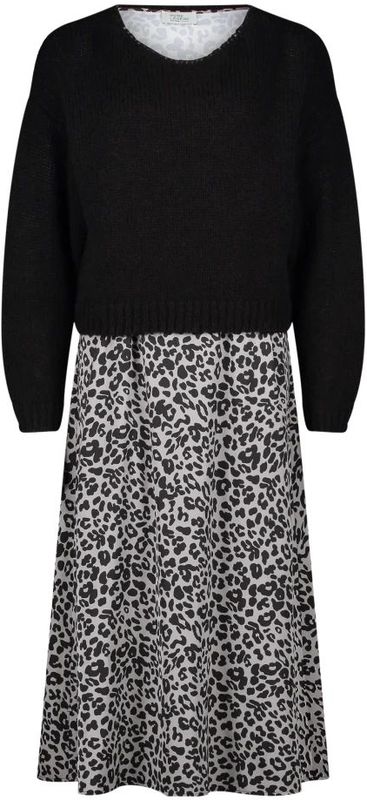 Gebreide jurk met ronde hals