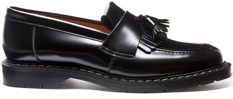 Solovair - Instappers - Zwart - Leer - Platte Hak