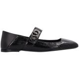 Valentino Garavani - Vlogo Locker Ballerina's - Zwart - Leer