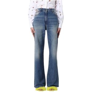 Msgm, Dames, Jeans, Blauw, Maat: S Denim,