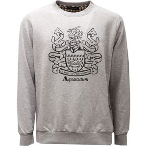 Aquascutum, Heren, Sweatshirts & Hoodies, Grijs, Maat: L Katoen,