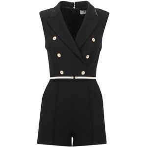Elisabetta Franchi, Dames, Jumpsuits & Playsuits, Zwart, Maat: XL