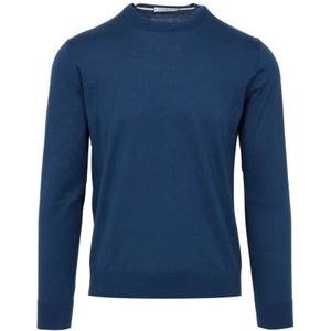 Paolo Pecora, Heren, Truien, Blauw, Maat: M Katoen,