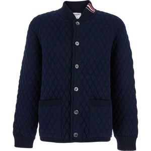 Thom Browne, Heren, Jassen, Blauw, Maat: XL Wol,