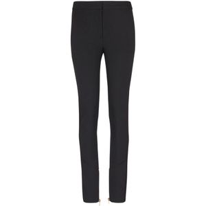 Balmain Slim-fit graan de poudre broek met rits , Black , Dames , Maat: 2XS