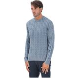 Tommy Hilfiger - Vintage Blauwe Crewneck Sweater - Heren - Katoen