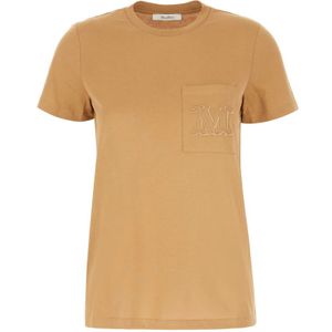 Max Mara, Dames, Tops, Bruin, Maat: S Katoen,