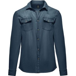 BomBoogie, Heren, Overhemden, Blauw, Maat: M Denim,