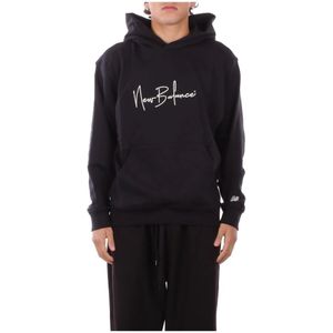 New Balance, Heren, Sweatshirts & Hoodies, Zwart, Maat: L Katoen,