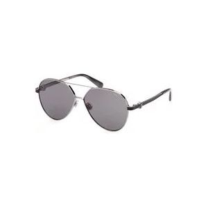 Moncler Metalen Ronde Rooklens Zonnebril , Gray , Dames , Maat: ONE Size