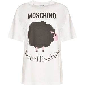 Moschino, Dames, Tops, Wit, Maat: L