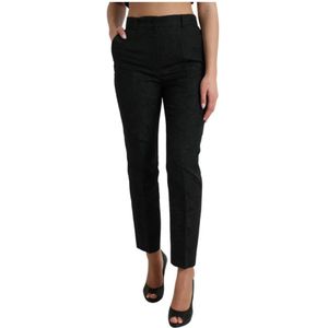 Dolce & Gabbana, Dames, Broeken, Zwart, Maat: S Nylon,