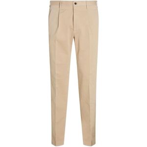 Incotex, Heren, Broeken, Beige, Maat: M Leer,