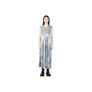 Moncler Geplooide jurk met vintage-invloeden , Multicolor , Dames , Maat: XS
