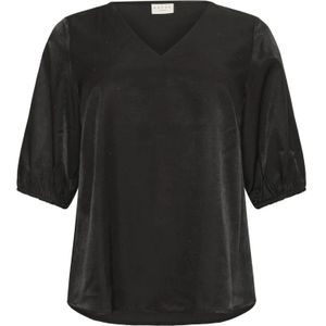 Kaffe Curve, Dames, Blouses & Shirts, Zwart, Maat: 2XL Katoen,