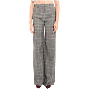 Max Mara Studio, Dames, Broeken, Grijs, Maat: S Wol,
