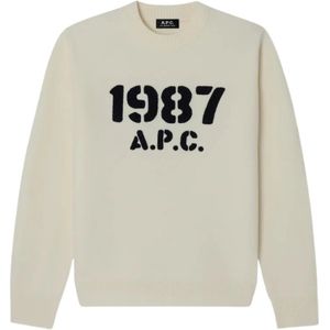 A.p.c., Heren, Truien, Beige, Maat: XL Wol,