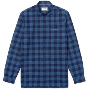Lacoste, Heren, Overhemden, Blauw, Maat: 2XL Katoen,