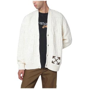 Off White, Heren, Truien, Wit, Maat: M Wol,
