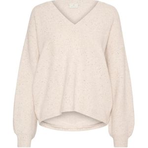 Kaffe - Kalue Knit Pullover - V-hals Trui - Beige