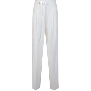 Max Mara Studio, Dames, Broeken, Wit, Maat: 2XS Poliester,