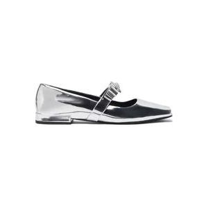 Versace Metallic Slip-On Half Heel Schoenen , Gray , Dames , Maat: 37 1/2 EU
