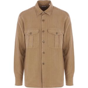 Aspesi, Heren, Overhemden, Bruin, Maat: XL