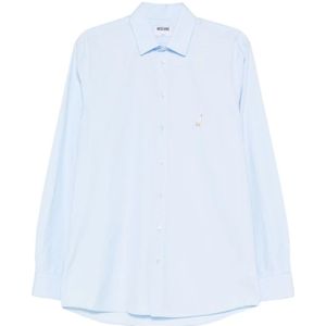 Moschino, Heren, Overhemden, Blauw, Maat: L Katoen,