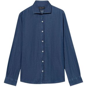 Brooks Brothers, Heren, Overhemden, Blauw, Maat: S Denim,