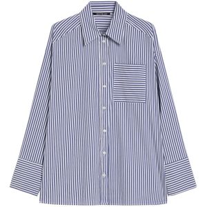 Pennyblack, Dames, Blouses & Shirts, Blauw, Maat: S Katoen,