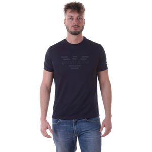 Armani Jeans, Heren, Tops, Blauw, Maat: L Katoen,