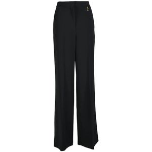 Elisabetta Franchi, Dames, Broeken, Zwart, Maat: S Poliester,