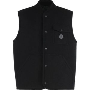 Moncler, Heren, Jassen, Zwart, Maat: 2XL Wol,