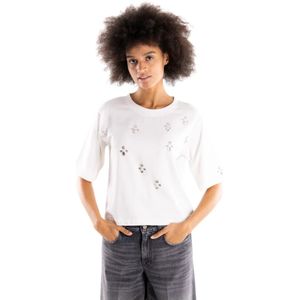 Brand Unique, Dames, Tops, Wit, Maat: M Katoen,