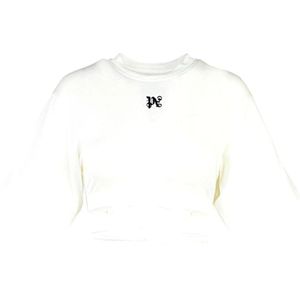 Palm Angels, Dames, Sweatshirts & Hoodies, Wit, Maat: S